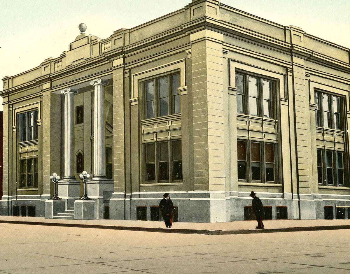 Public Library Canton Ohio in 1907 Vintage Print (7 Sizes) - Restored