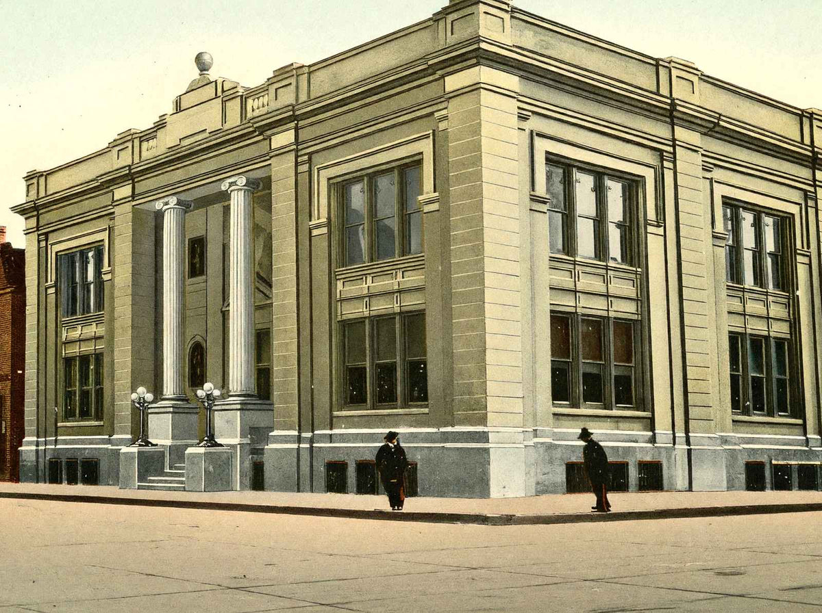 Public Library Canton Ohio in 1907 Vintage Print (7 Sizes) - Restored