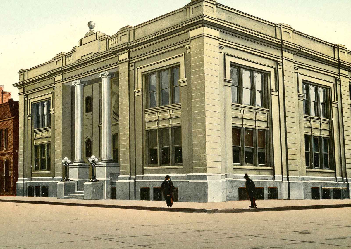 Public Library Canton Ohio in 1907 Vintage Print (7 Sizes) - Restored