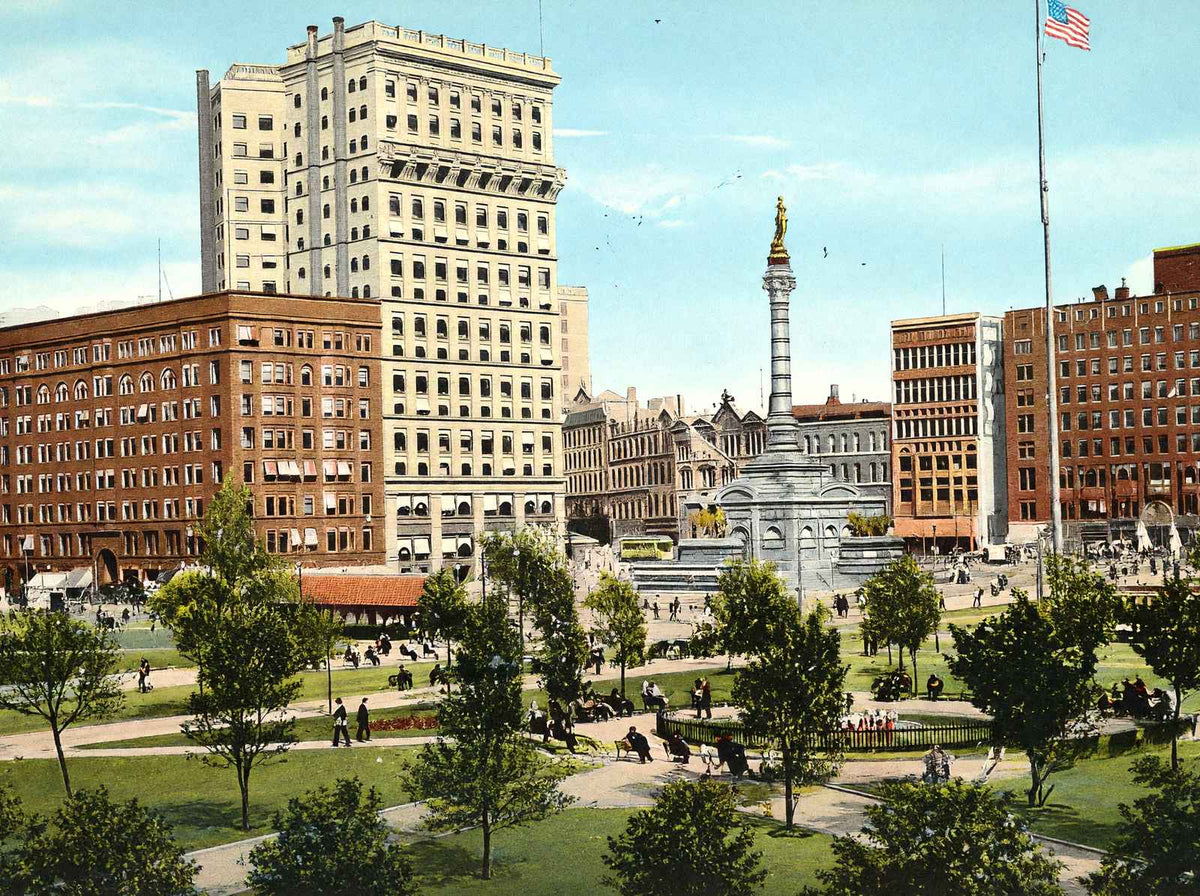 Public Square Cleveland in 1907 Vintage Print (7 Sizes) - Retouched