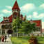 Public Library Dayton Ohio in 1906 Vintage Print (7 Sizes) - High Quality