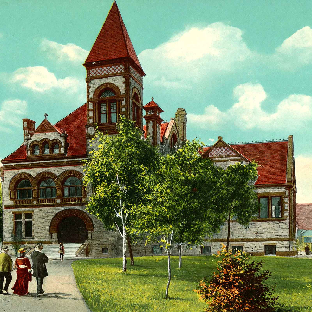 Public Library Dayton Ohio in 1906 Vintage Print (7 Sizes) - High Quality