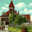 Public Library Dayton Ohio in 1906 Vintage Print (7 Sizes) - High Quality
