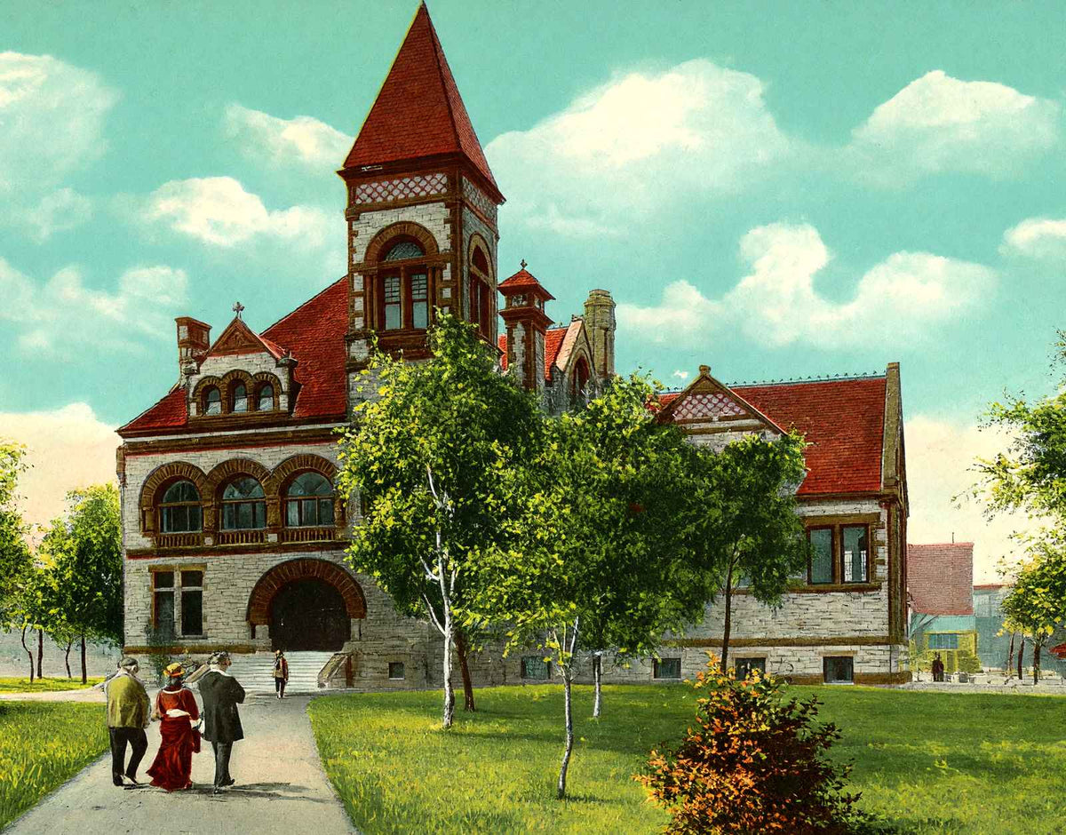 Public Library Dayton Ohio in 1906 Vintage Print (7 Sizes) - High Quality