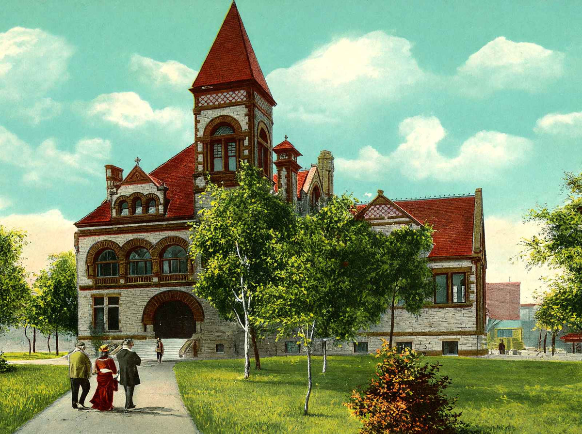 Public Library Dayton Ohio in 1906 Vintage Print (7 Sizes) - High Quality