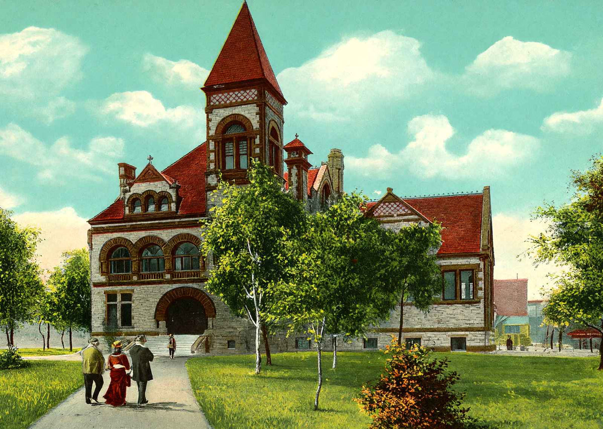 Public Library Dayton Ohio in 1906 Vintage Print (7 Sizes) - High Quality