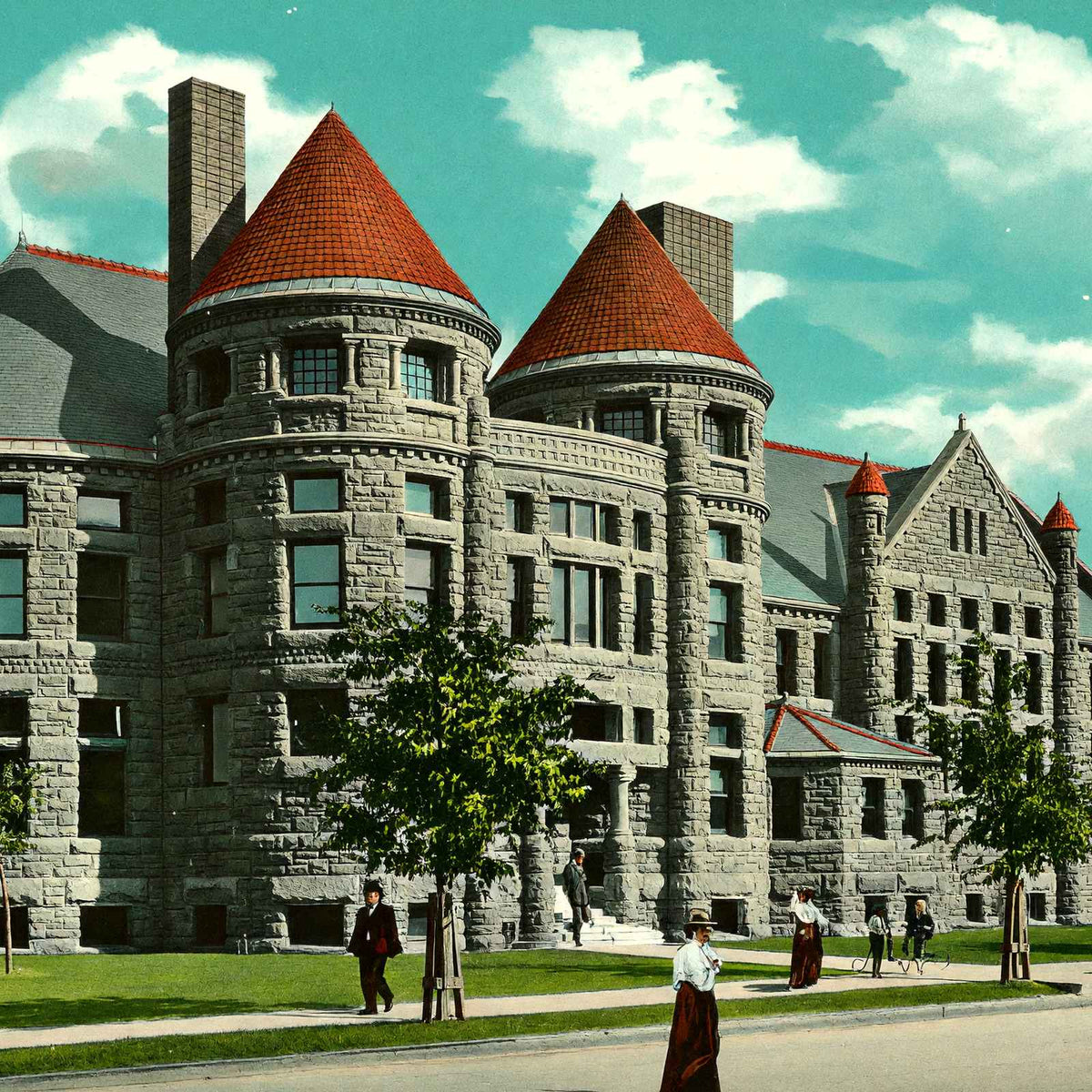 Public Library Toledo Ohio in 1906 Vintage Print (7 Sizes) - Enhanced