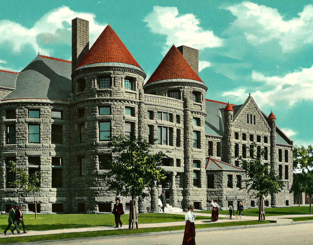 Public Library Toledo Ohio in 1906 Vintage Print (7 Sizes) - Enhanced