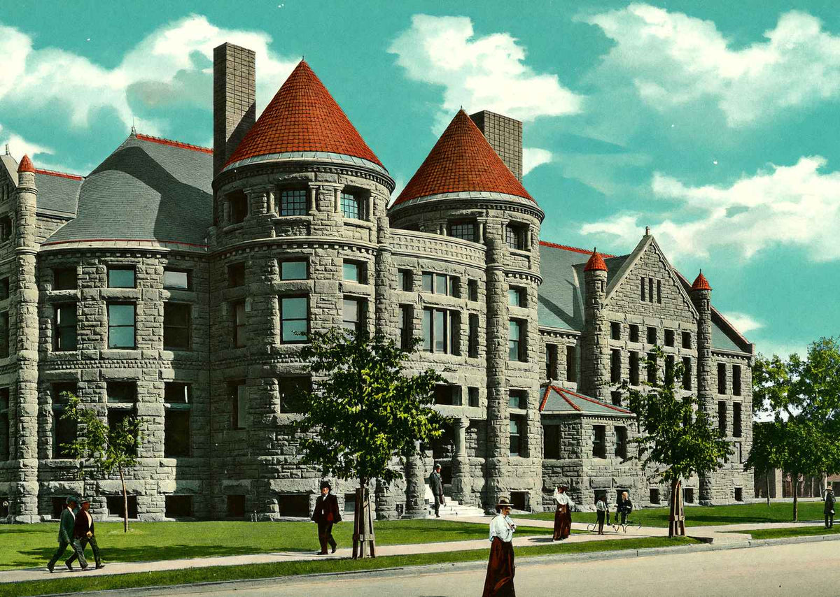 Public Library Toledo Ohio in 1906 Vintage Print (7 Sizes) - Enhanced
