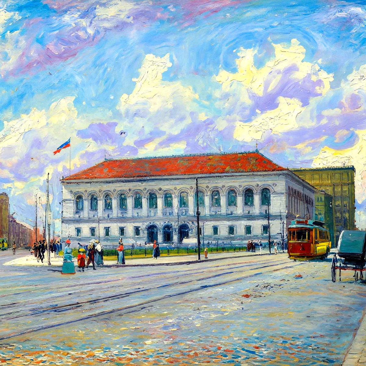 Public Library at Copley Square, Boston, MA in 1903 Art Print (7 Sizes)