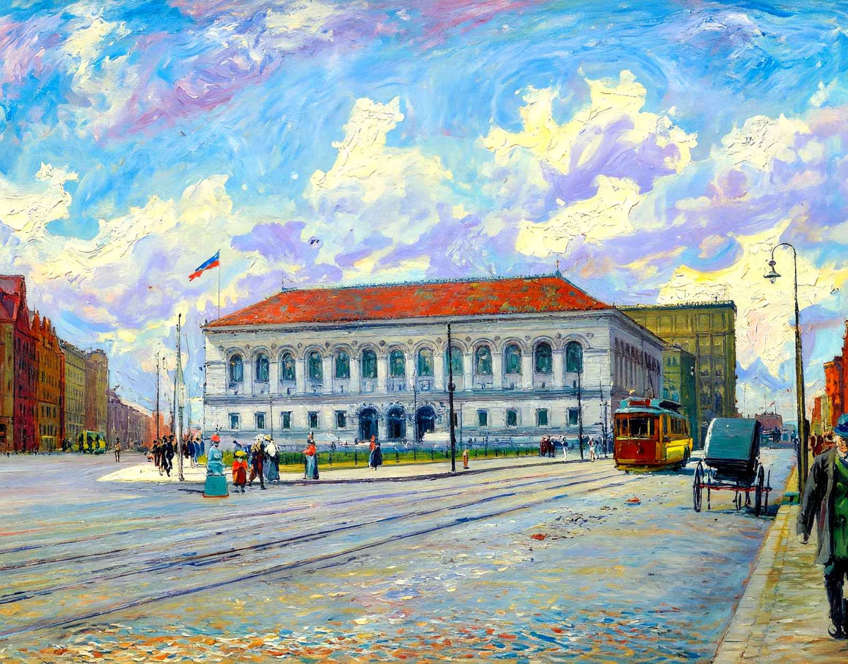 Public Library at Copley Square, Boston, MA in 1903 Art Print (7 Sizes)