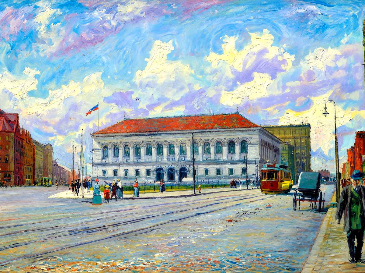 Public Library at Copley Square, Boston, MA in 1903 Art Print (7 Sizes)