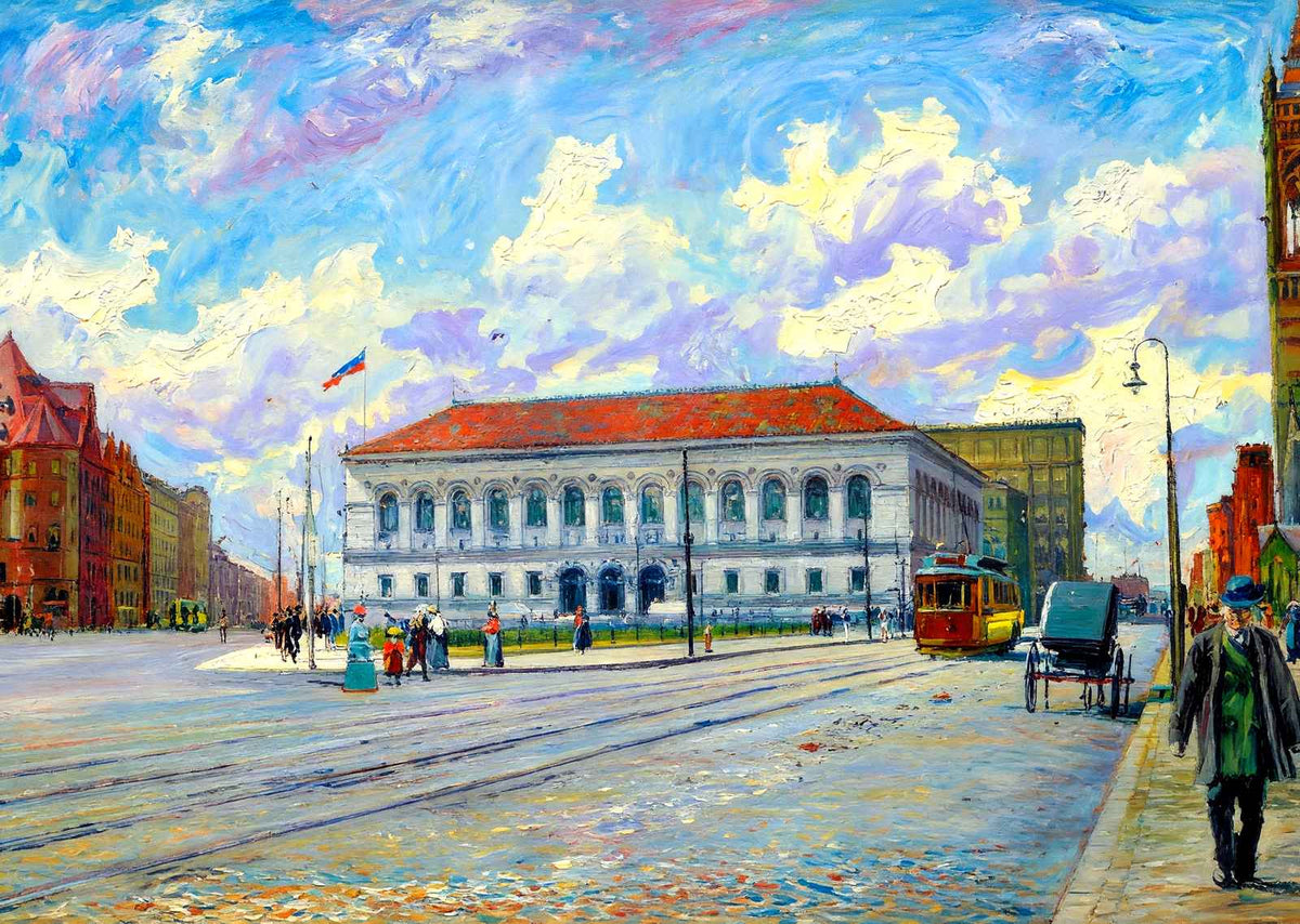 Public Library at Copley Square, Boston, MA in 1903 Art Print (7 Sizes)