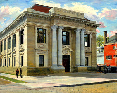 Public Library in Norfolk in 1905 art print
