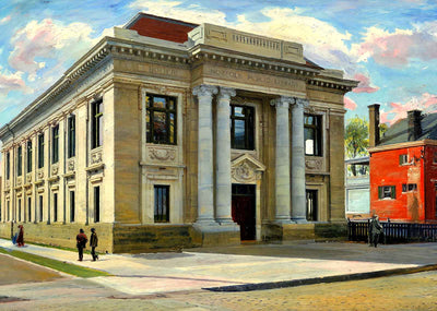 Public Library Norfolk VA in 1905 Painting Print (7 Sizes) - Retouched