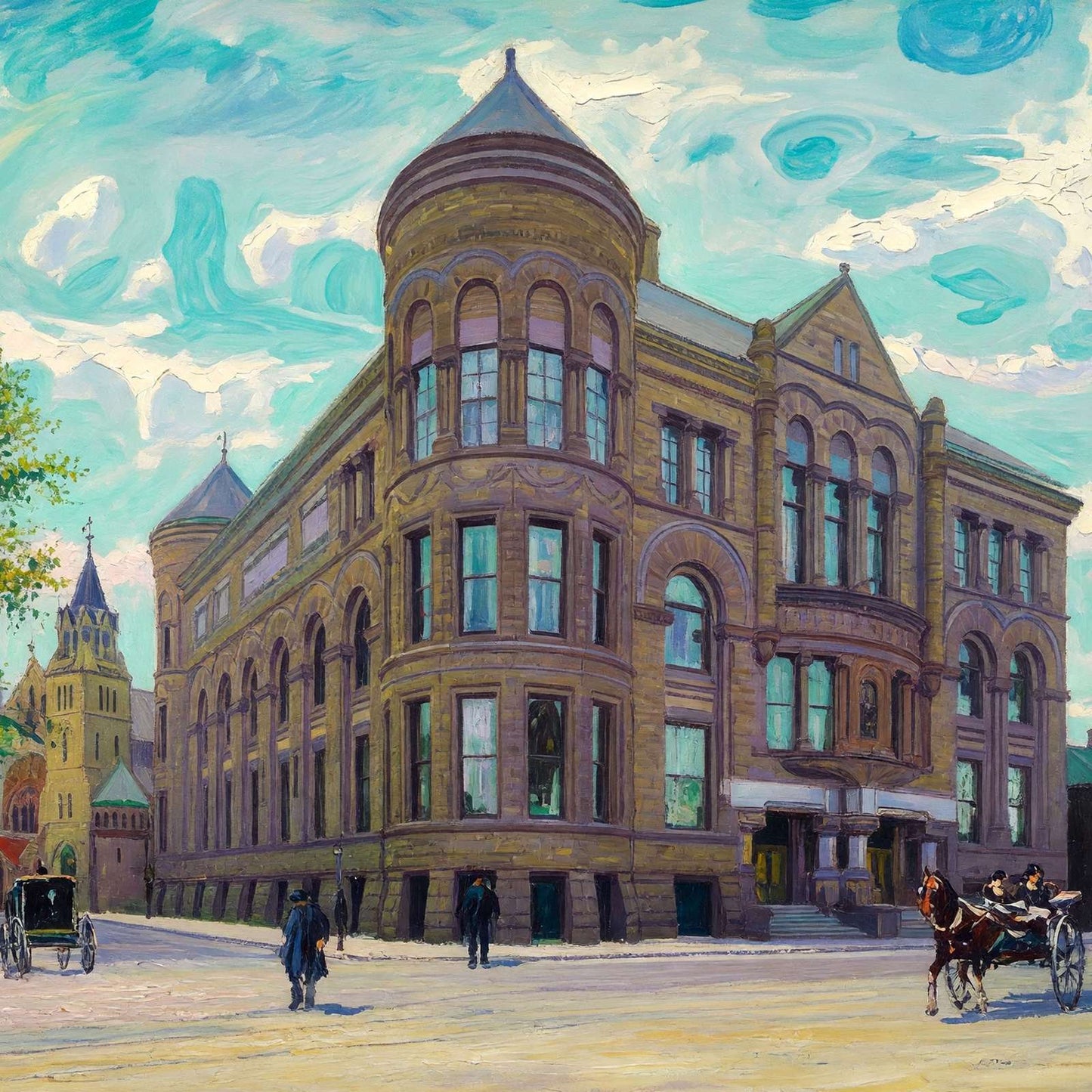 Public Library Minneapolis in 1906 Art Print (7 Sizes) - Retouched