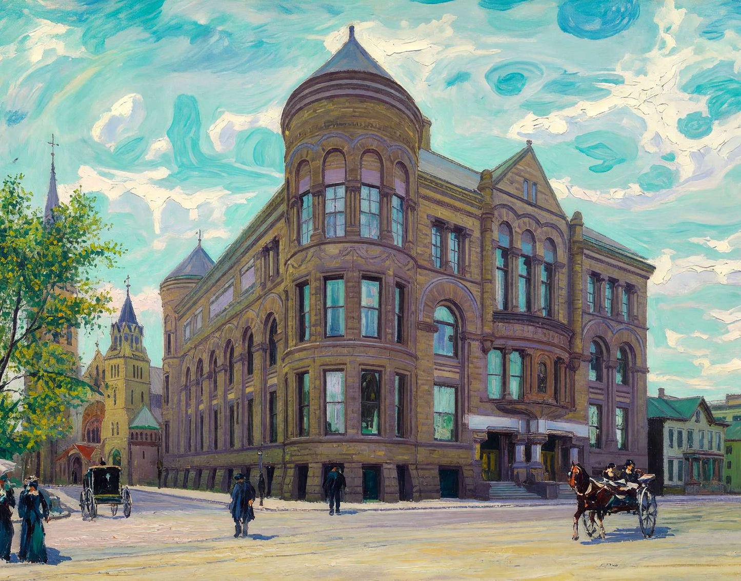 Public Library Minneapolis in 1906 Art Print (7 Sizes) - Retouched