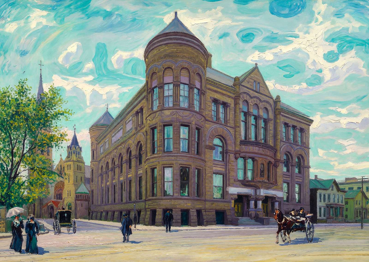 Public Library Minneapolis in 1906 Art Print (7 Sizes) - Retouched