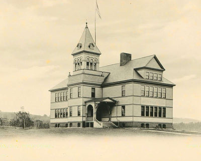 Public School in Lisbon in 1906 vintage print