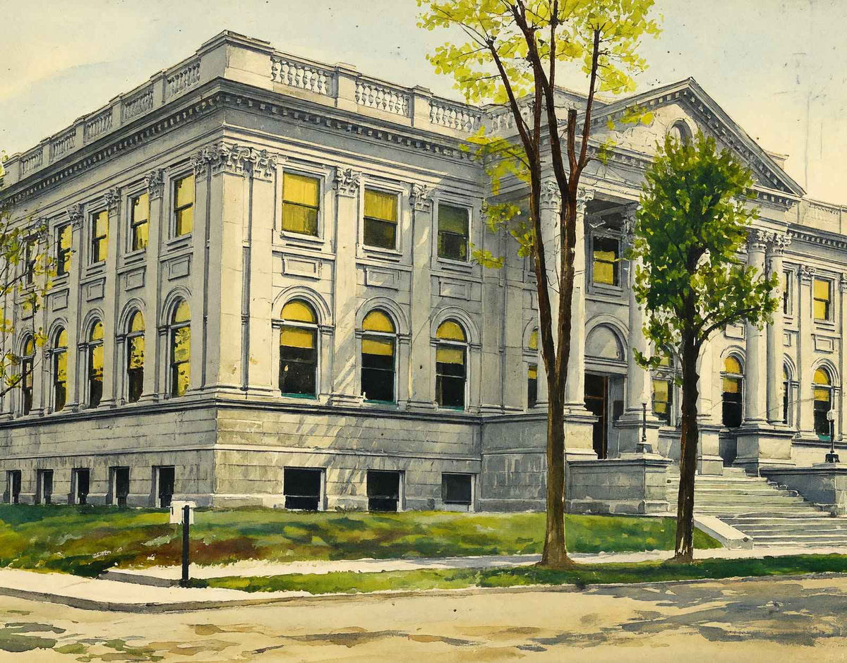 Public Library Fort Wayne in 1909 Art Print (7 Sizes) - Premium Quality