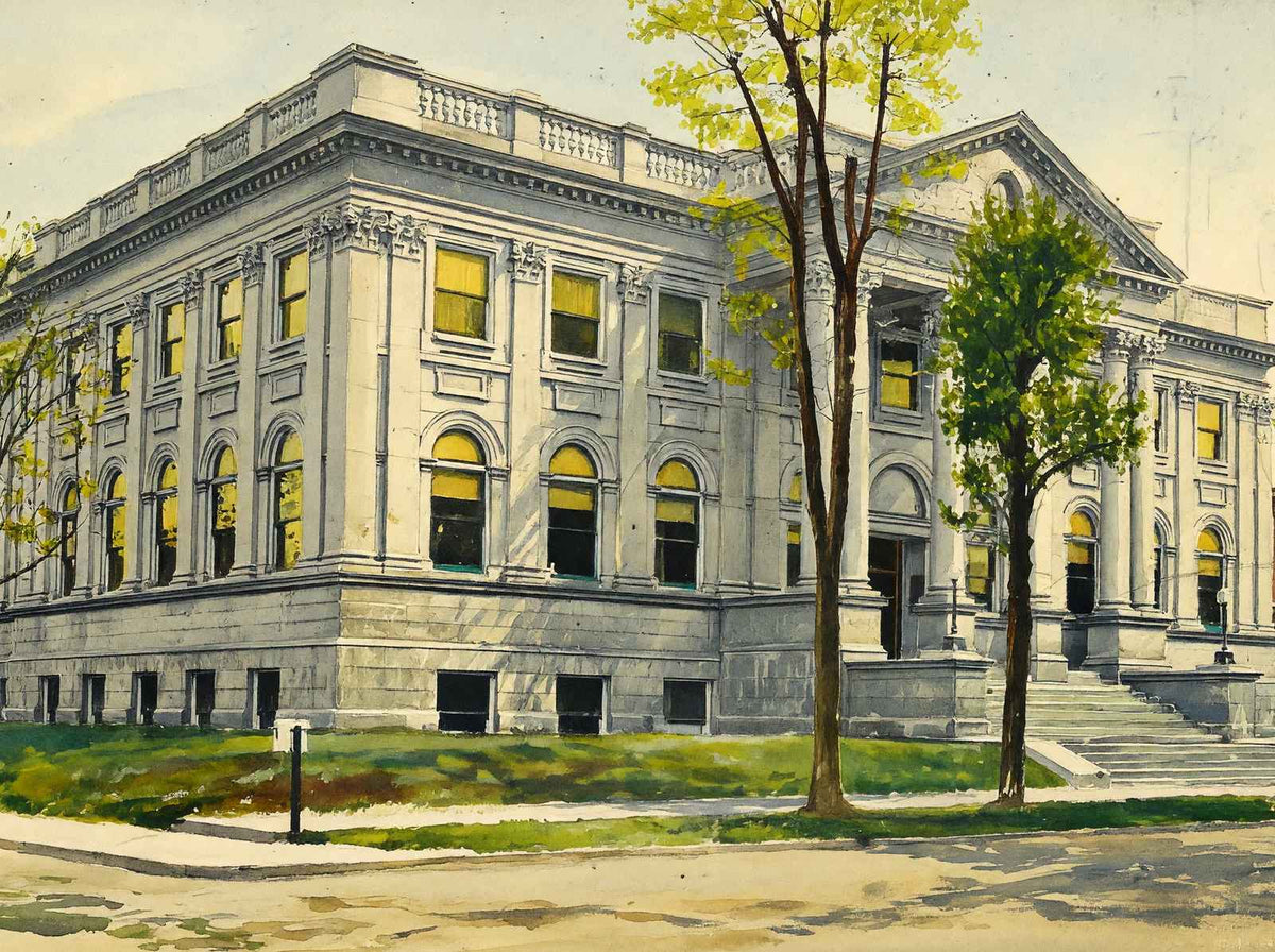 Public Library Fort Wayne in 1909 Art Print (7 Sizes) - Premium Quality