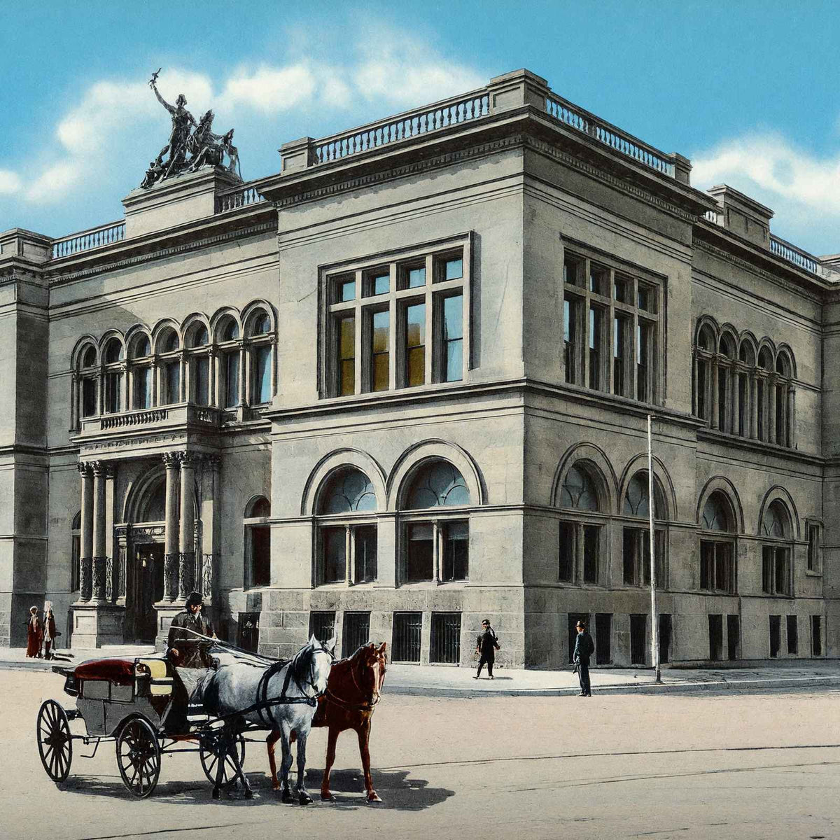 Public Library Indianapolis in 1905 Vintage Print (7 Sizes)