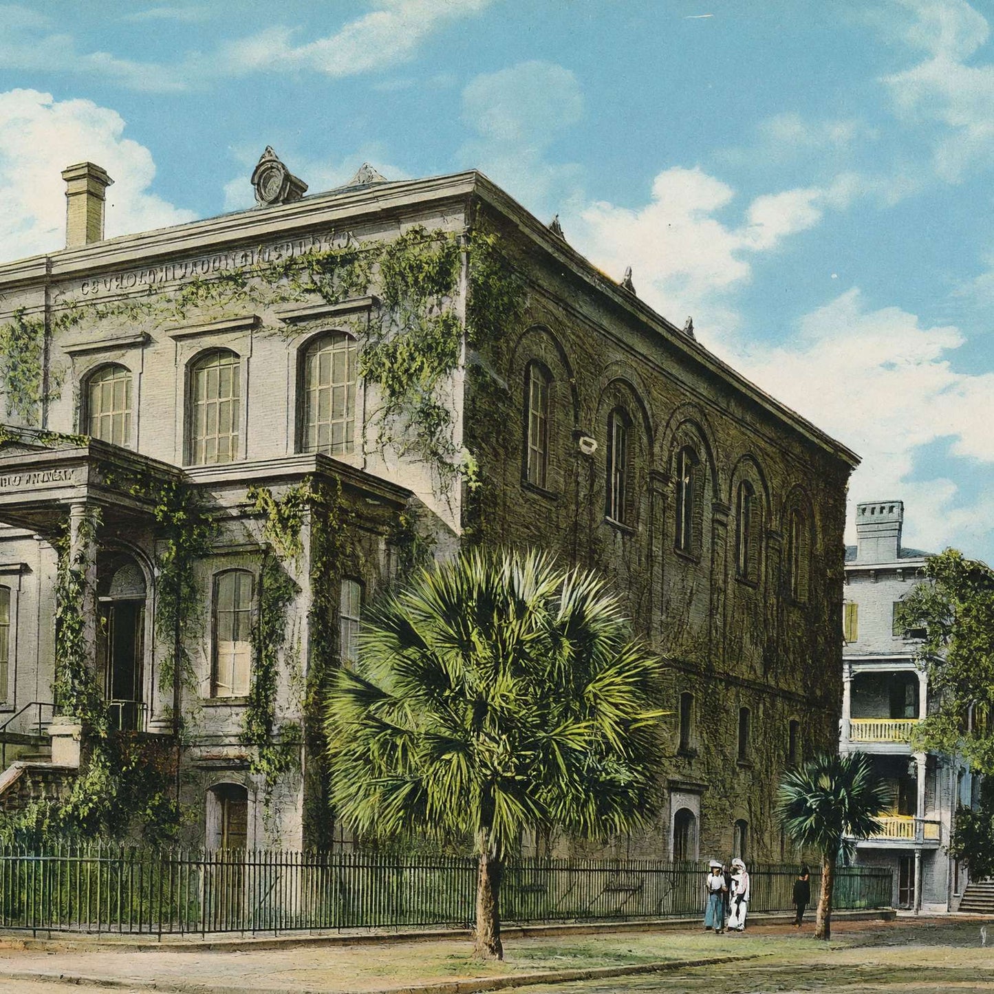 Public Library Savannah GA in 1905 Vintage Print (7 Sizes) - Premium Print