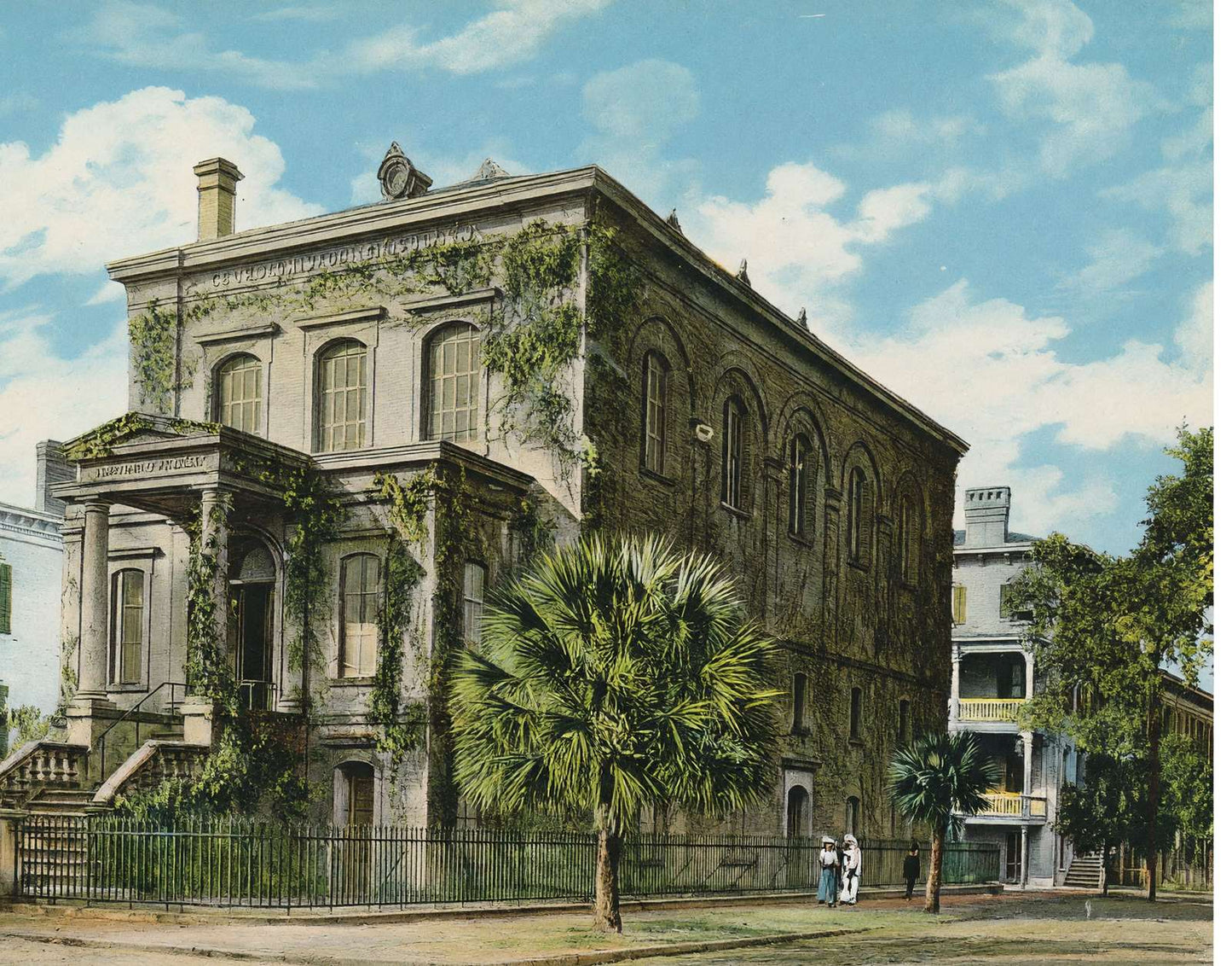 Public Library Savannah GA in 1905 Vintage Print (7 Sizes) - Premium Print