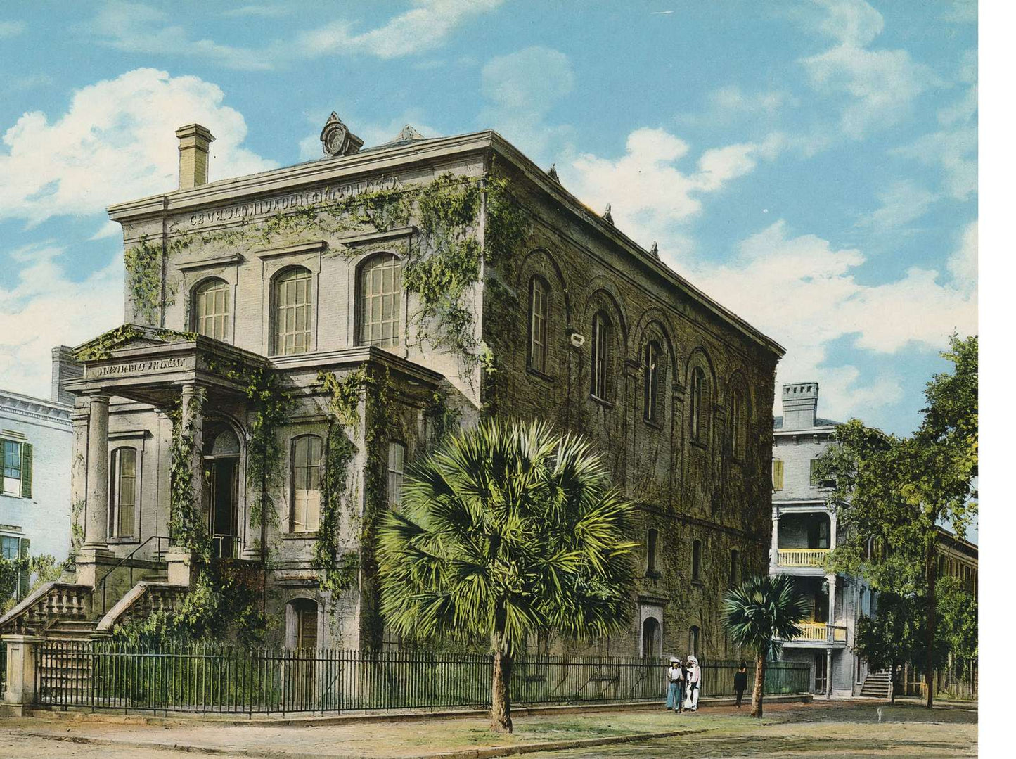 Public Library Savannah GA in 1905 Vintage Print (7 Sizes) - Premium Print