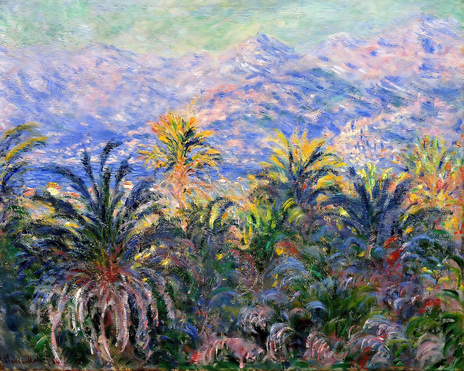 Palm Trees at Bordighera Painting by Claude Monet 8x10" Art Print