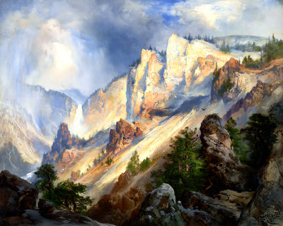 Passing Shower in Yellowstone Canon by Thomas Moran 8x10" Art Print