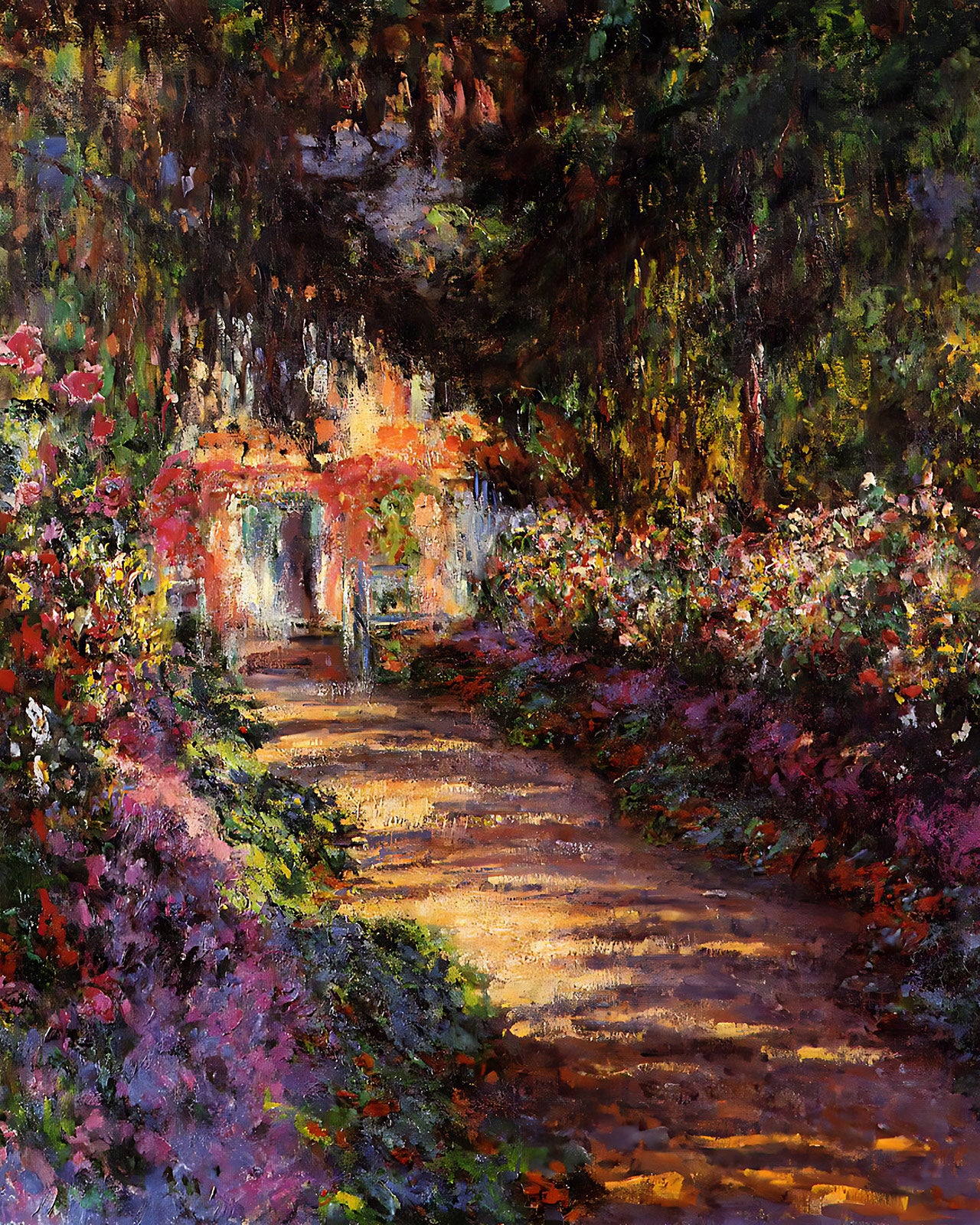 Pathway in Monet's Garden at Giverny (1901 - 1902) Painting by Claude Monet 8x10" Art Print