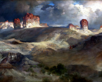 Pine Buttes, Wyoming Painting by Thomas Moran 8x10" Art Print