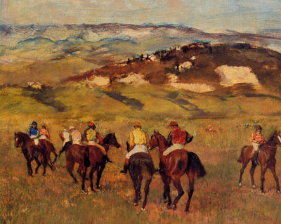Racehorses painting print by Edgar Degas (1884)