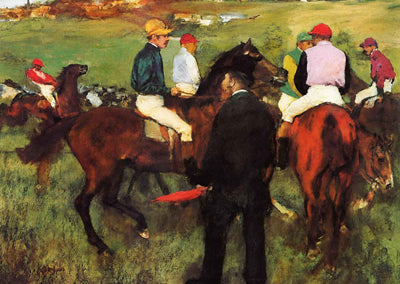 Racehorses at Longchamp 1875 Painting by Edgar Degas Art Print (6 Sizes)