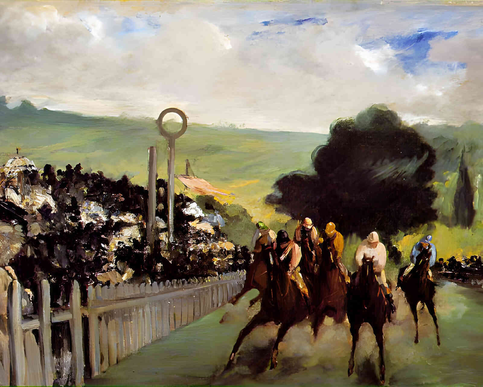 Races at Longchamp 1867 Painting by Edouard Manet 8x10" Art Print