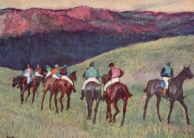 Racehorses in a Landscape 1894 Painting by Edgar Degas Art Print (6 Sizes)