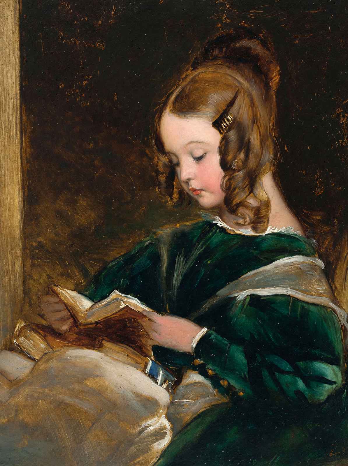 Rachel Russell Reading Fine Art Print Painting by Edwin Henry Landseer (6 Sizes)