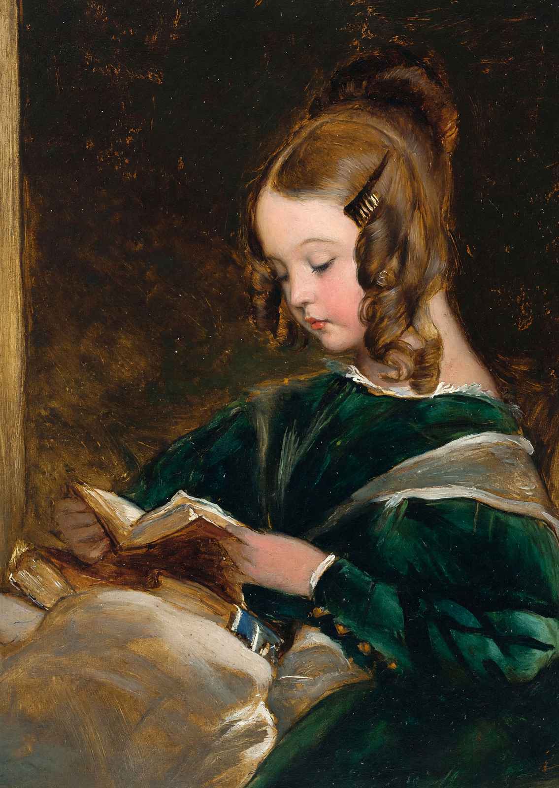 Rachel Russell Reading Fine Art Print Painting by Edwin Henry Landseer (6 Sizes)