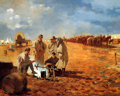 Rainy Day in Camp (Also Known As Camp Near Yorktown) painting by Winslow Homer (1871)