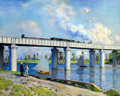 Railway Bridge at Argenteuil painting by Claude Monet (1873)