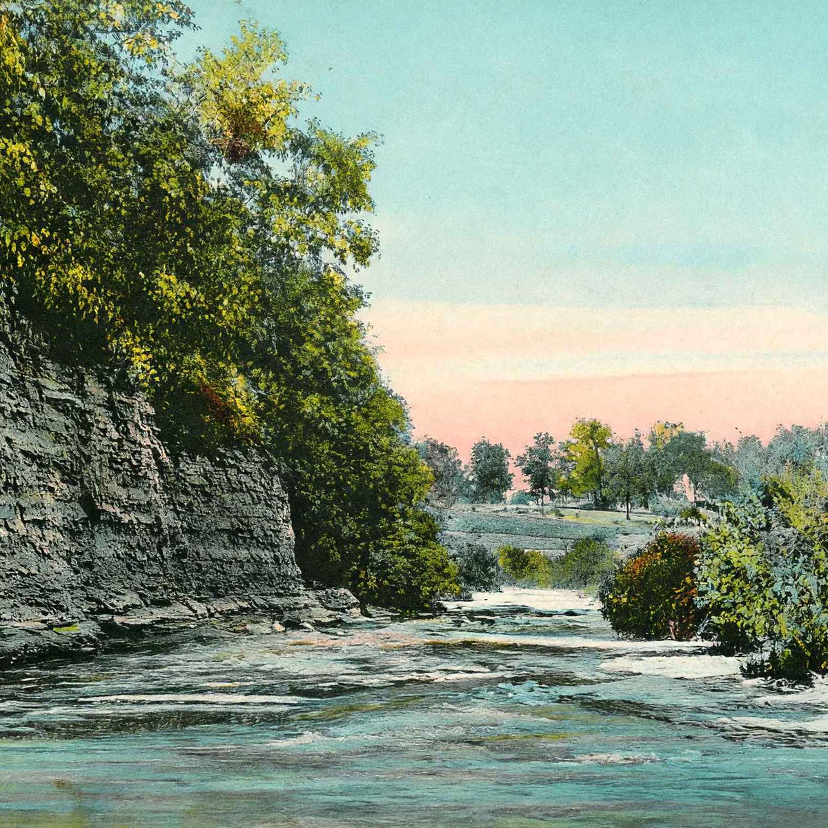Ravine in South Park Quincy Illinois in 1908 Vintage Print (7 Sizes) - Enhanced