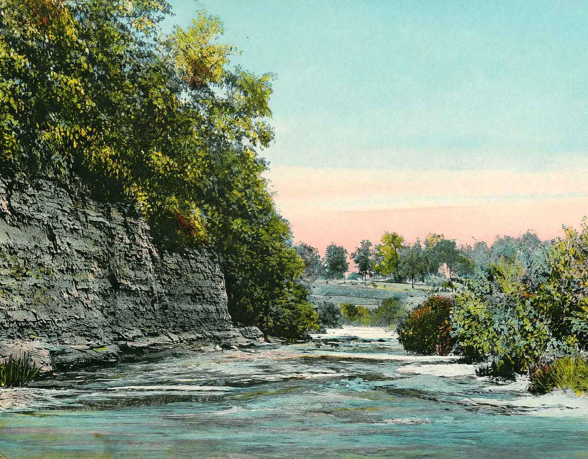 Ravine in South Park Quincy Illinois in 1908 Vintage Print (7 Sizes) - Enhanced
