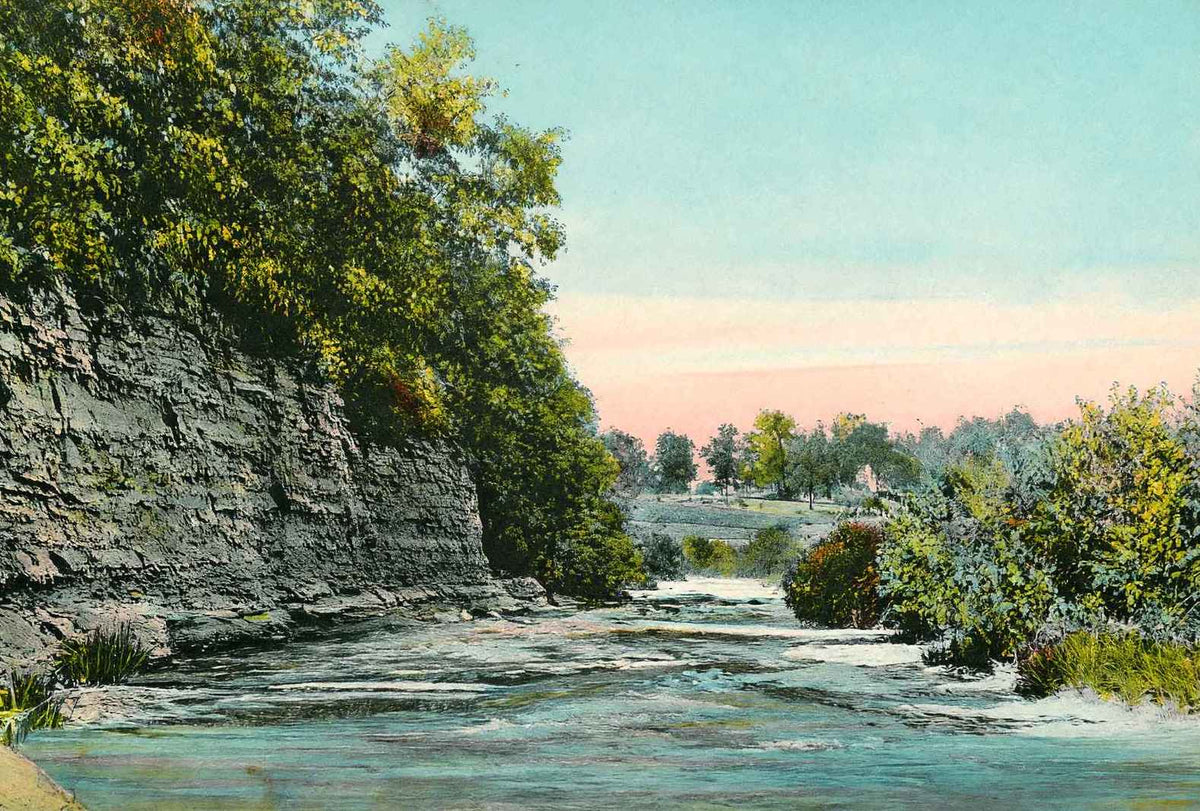 Ravine in South Park Quincy Illinois in 1908 Vintage Print (7 Sizes) - Enhanced
