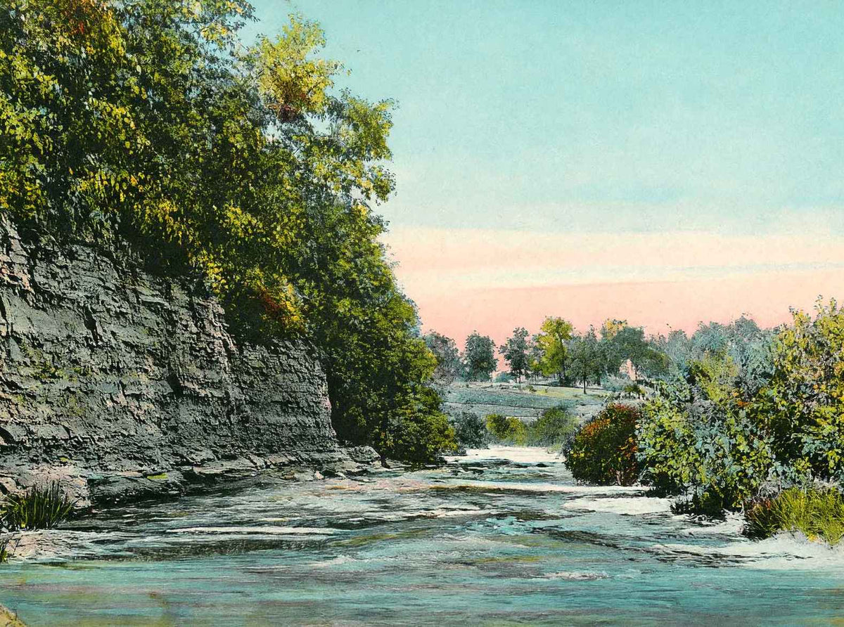 Ravine in South Park Quincy Illinois in 1908 Vintage Print (7 Sizes) - Enhanced