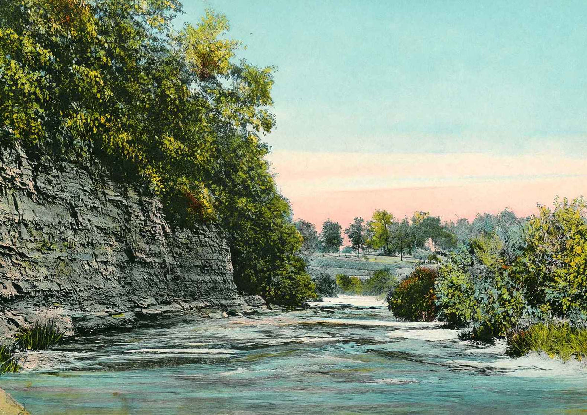 Ravine in South Park Quincy Illinois in 1908 Vintage Print (7 Sizes) - Enhanced