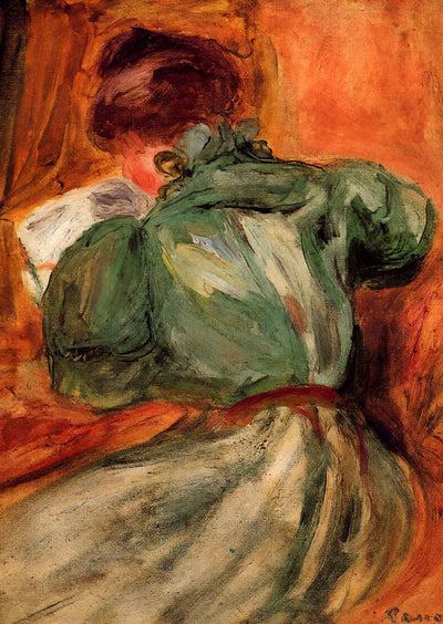Reader in Green 1894 Painting by Pierre-Auguste Renoir Art Print (6 Sizes)