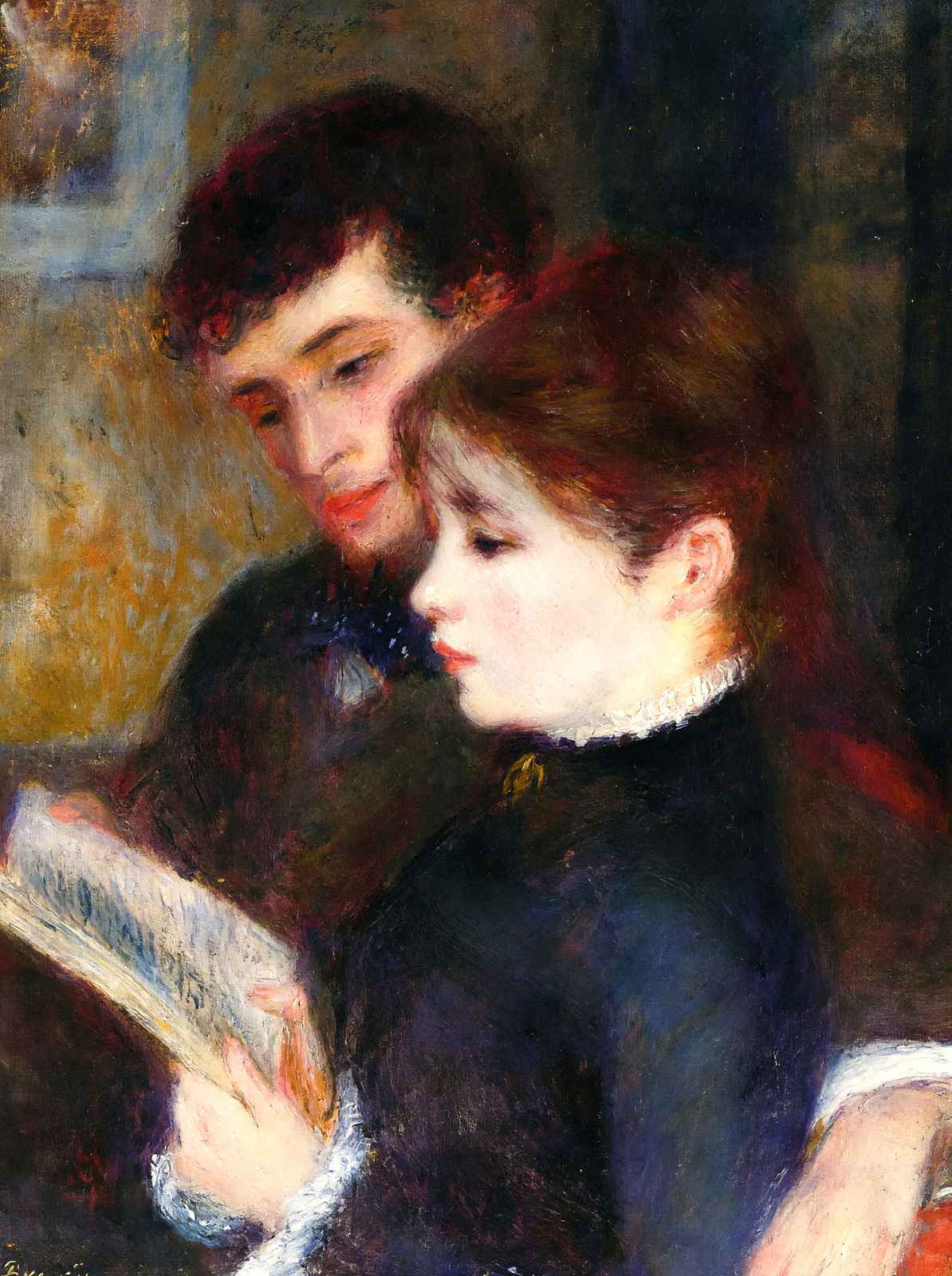 Reading Couple (Edmond Renoir and Marguerite Legrand) 1877 Art Print (6 Sizes)