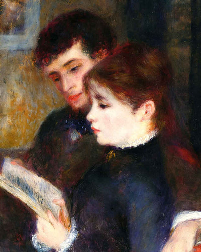 Reading Couple (Edmond Renoir and Marguerite Legrand) art print by Pierre-Auguste Renoir (1877)