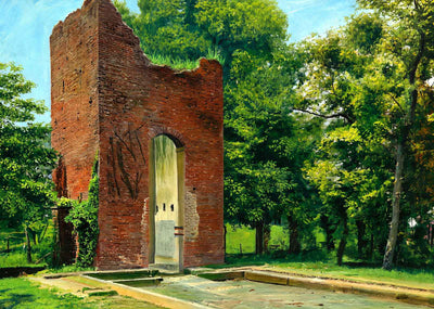Rear View of Jamestown Church Tower in 1905 Art Print (7 Sizes) - Enhanced
